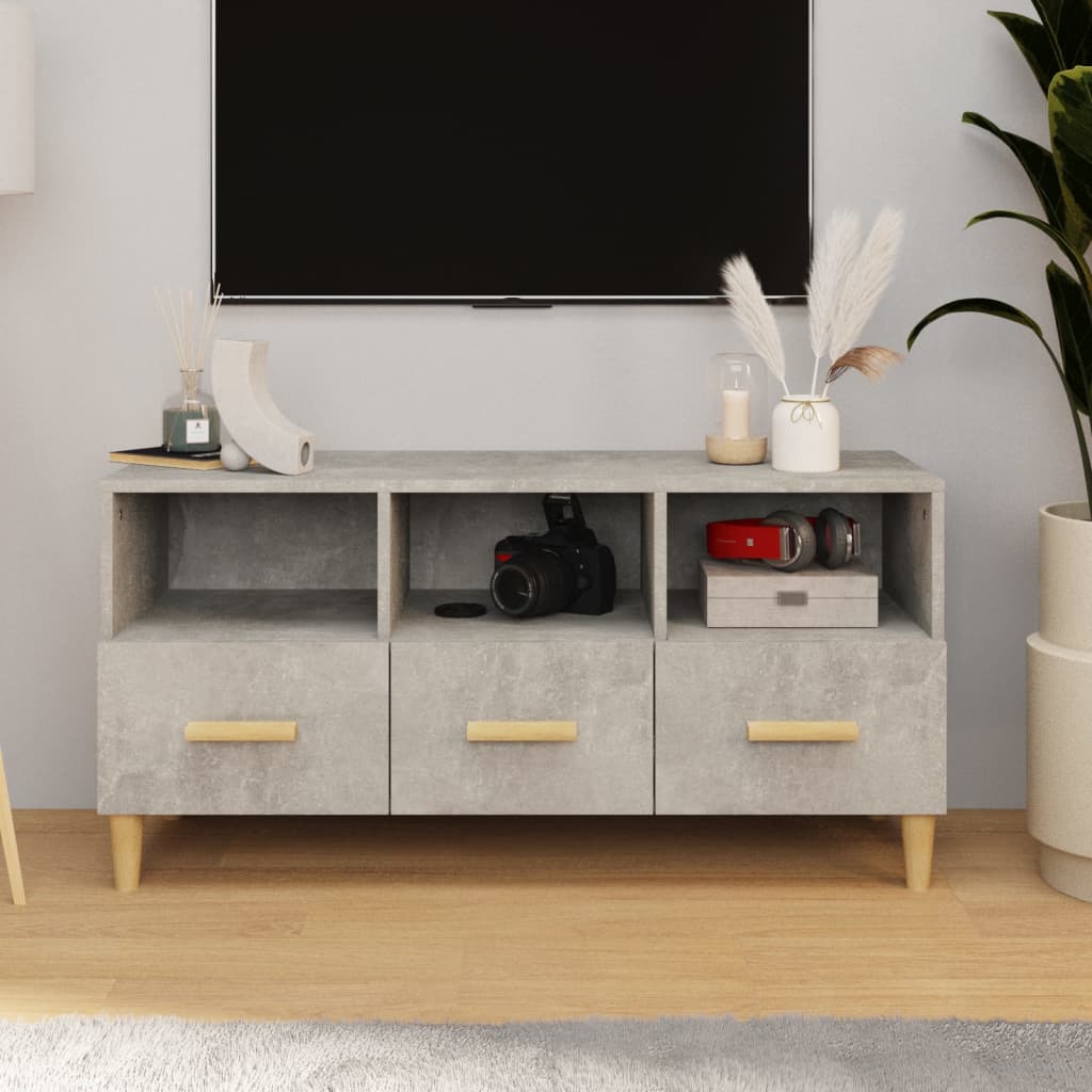 Mobile per TV，Porta TV Salotto，Tavolino TV Grigio Cemento 80x36x50 cm Legno  Multistrato MCWN531049 MaisonChic