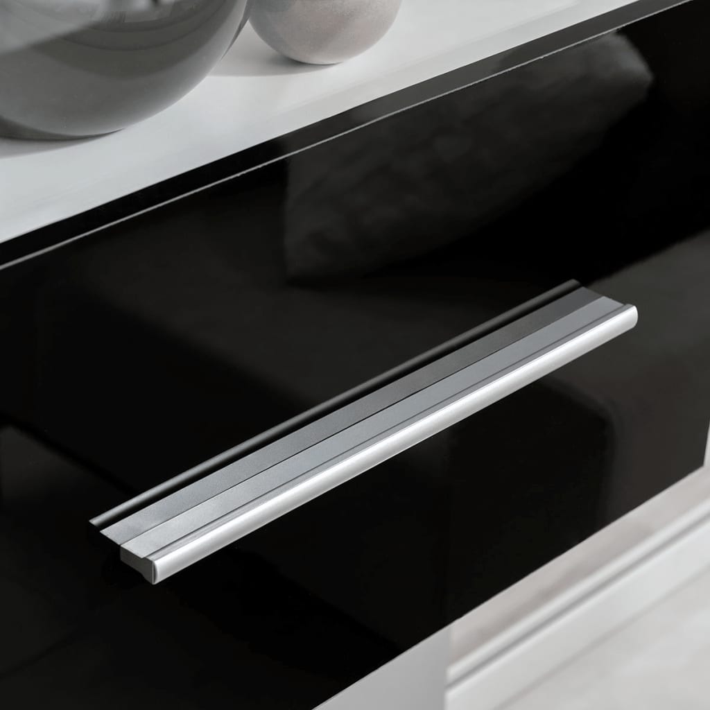 vidaXL Mueble de Pared 5 UDS Gabinete TV con Iluminación LED Color Blanco/Negro 