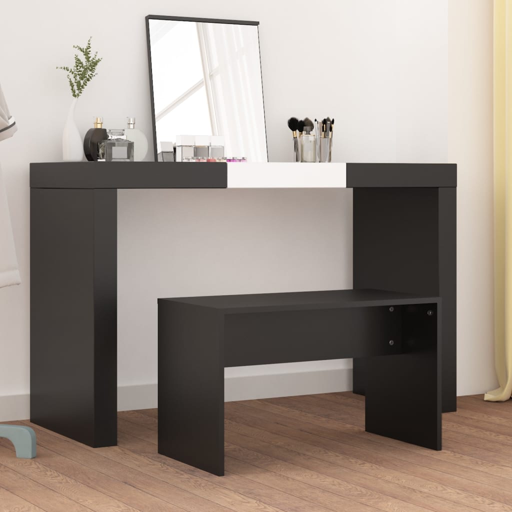 Unico Design Sgabello da Toeletta Nero 70x35x45 cm Legno Multistrato  70x35x45 cm Magnifico it - Nero37316