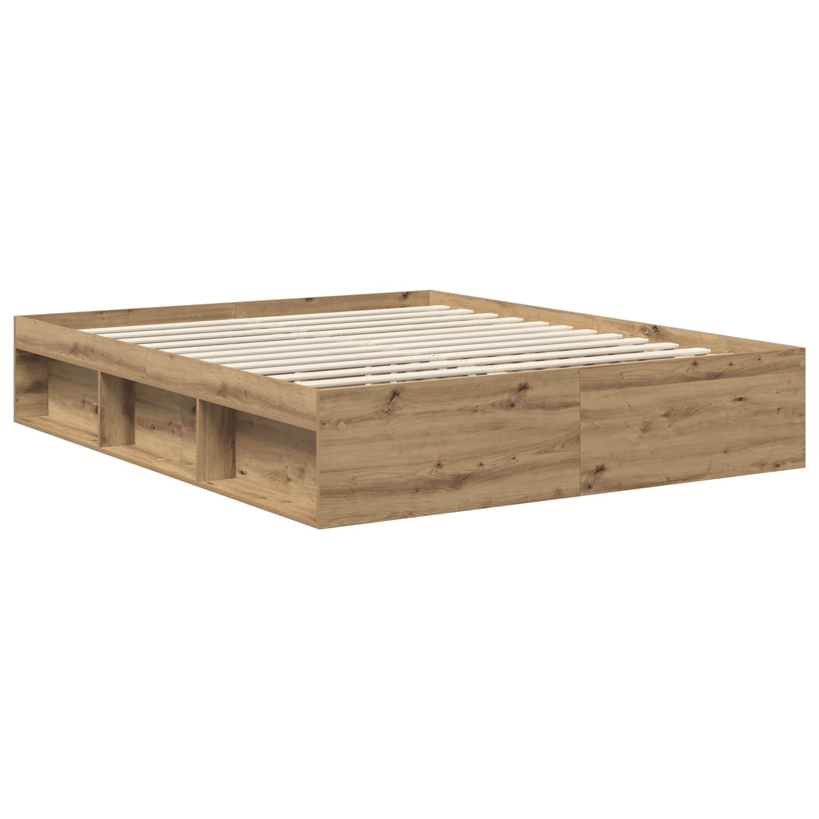 Bed Frame Artisian Oak 160 x 200 cm Solid Pine Wood vidaXL