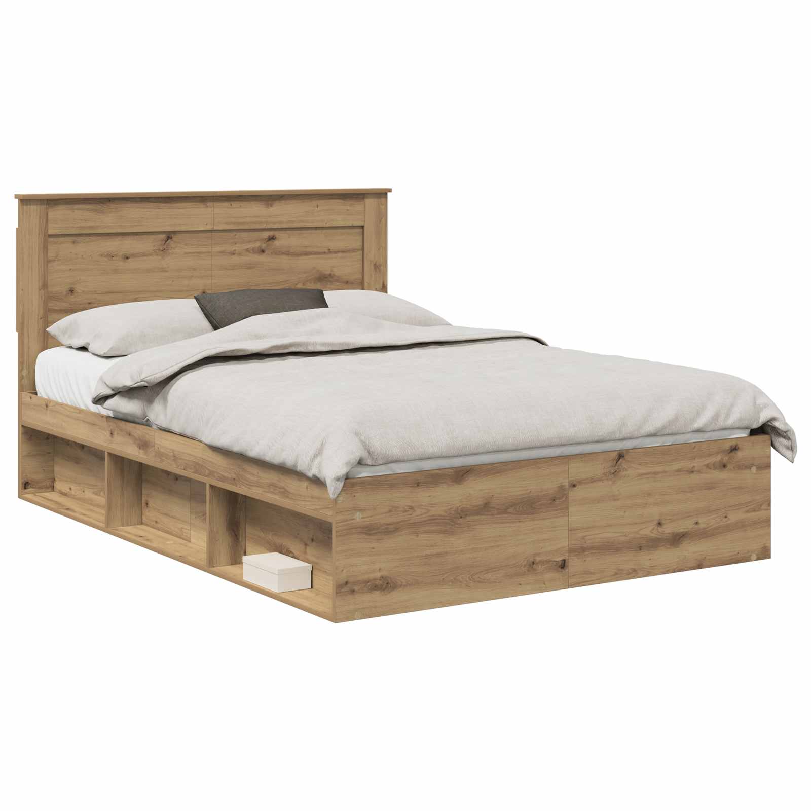 Bed Frame Artisian Oak 160 x 200 cm Solid Pine Wood vidaXL