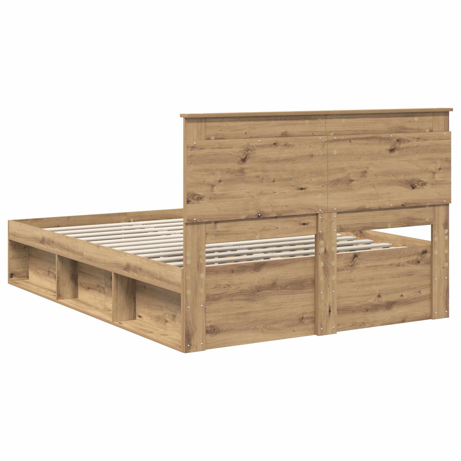 Bed Frame Artisian Oak 160 x 200 cm Solid Pine Wood vidaXL