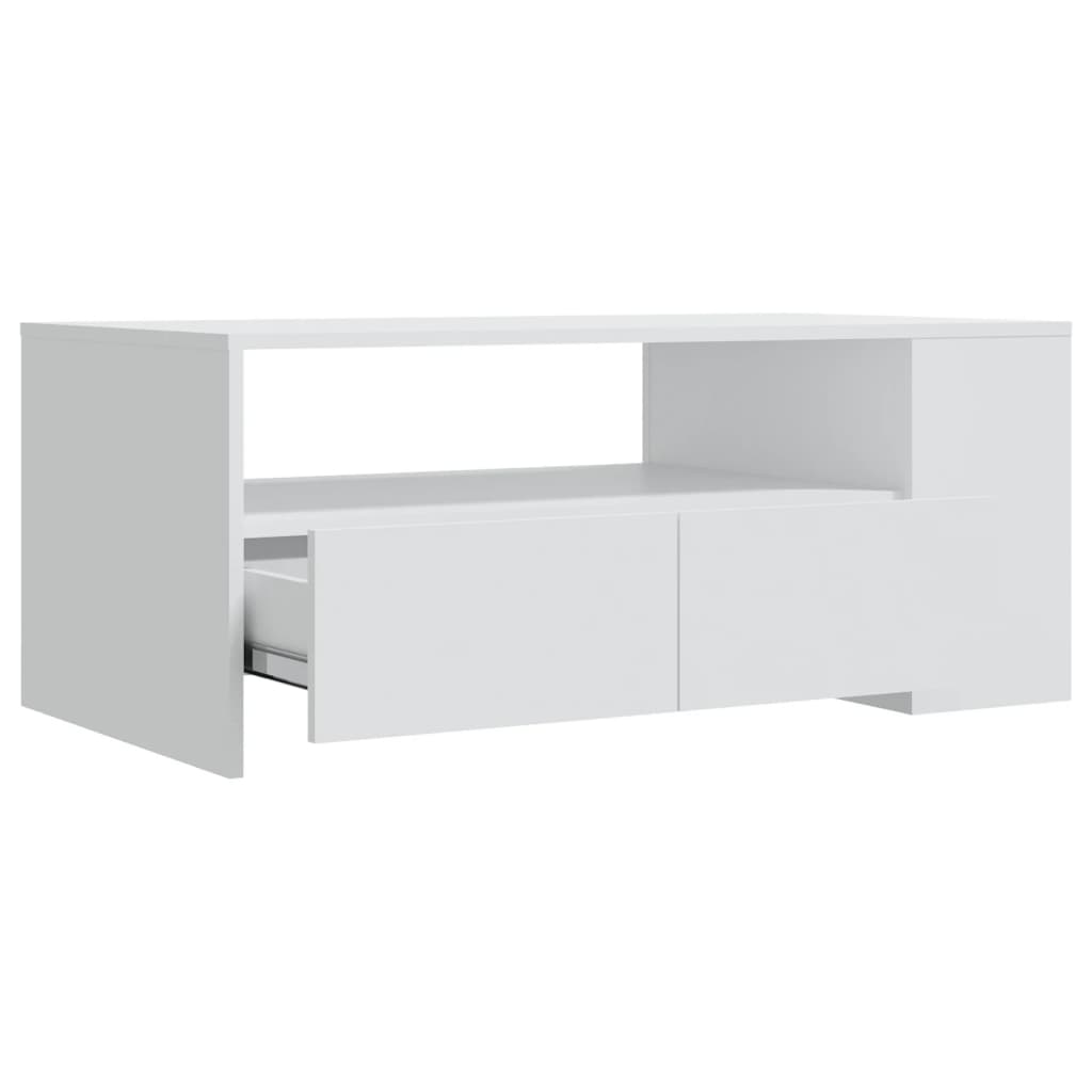 Tavolino da Salotto，Tavolino da caffè，Tavolino basso Bianco 102x55x45 cm  Legno Multistrato ASFV381079 MaisonChic