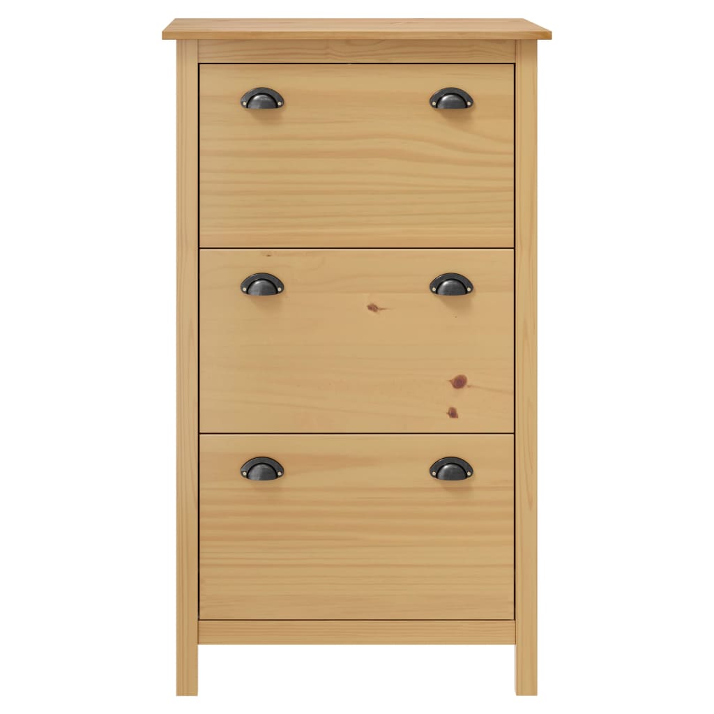 Mueble zapatero Hill Range madera pino marrón miel 72x35x124 cm vidaXL