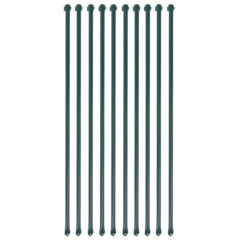 Poteau De Jardin 10 Pcs 1 M Metal Vert