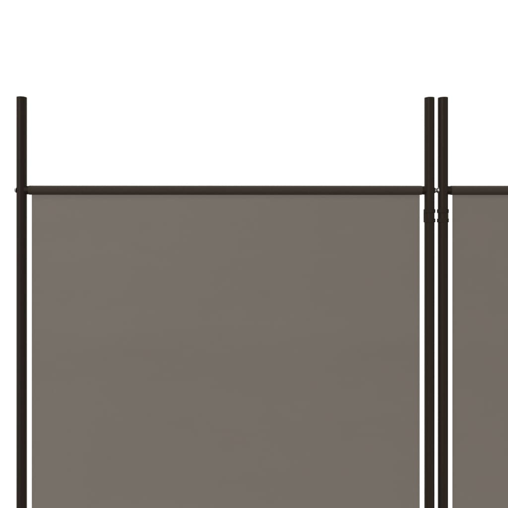 Paravento Divisorio a 5 Pannelli Separé per interni ed esterni Antracite  250x200 cm Tessuto ITD33207