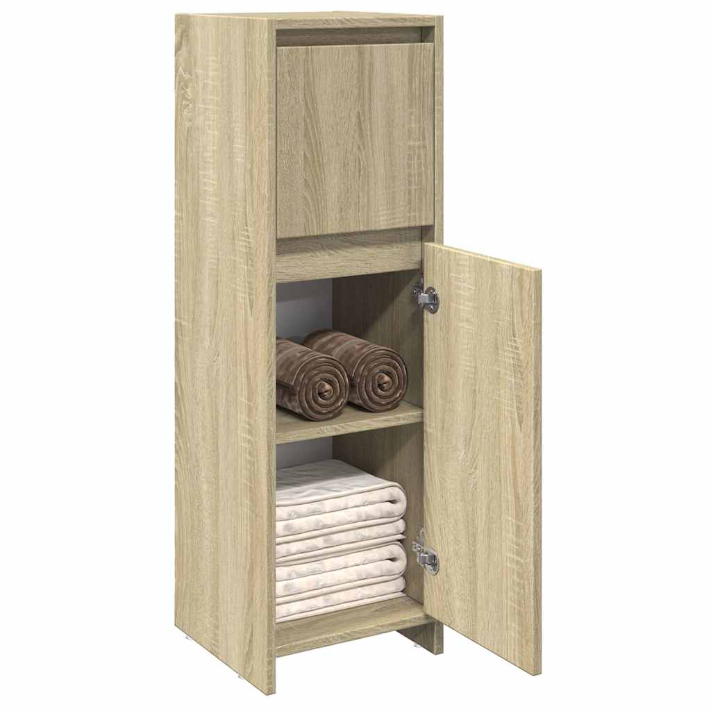 Mobiletto Bagno VidaXL Rovere Sonoma, 30x30x95 Cm, In Truciolare, Con Anta, Fissaggio A Parete Incluso - 2