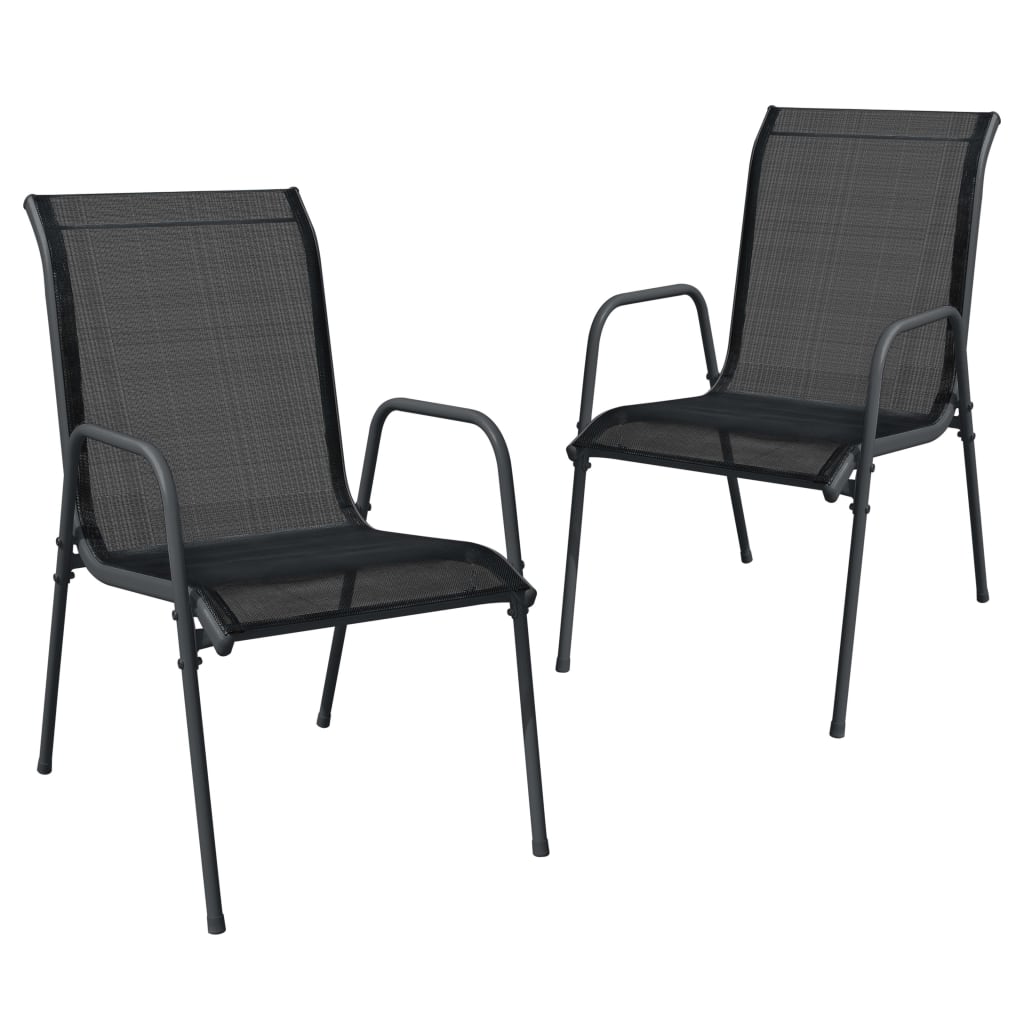 Black stacking best sale garden chairs