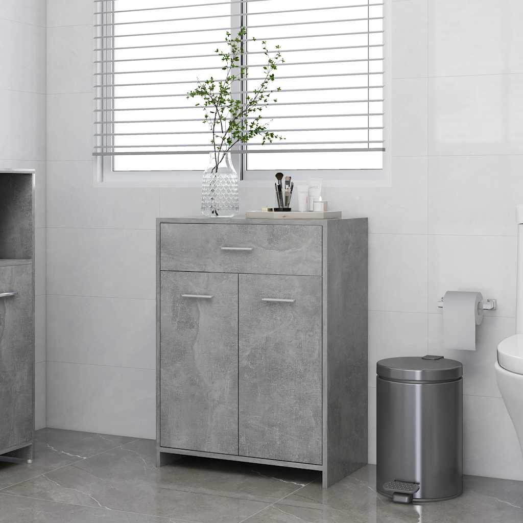 vidaXL Bathroom Concrete Grey 60x33x80 cm Chipboard Grey