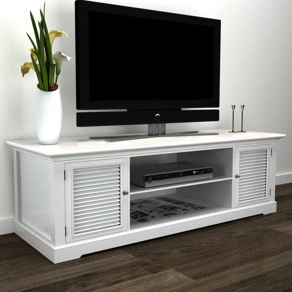 vidaXL Mueble para la TV de madera blanca - Blanco