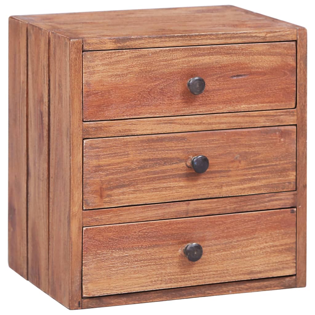 Comodino LYNCOHOME In Legno Con 3 Cassetti – Design Moderno, 35x45x60 Cm, Colore Legno Naturale - 4