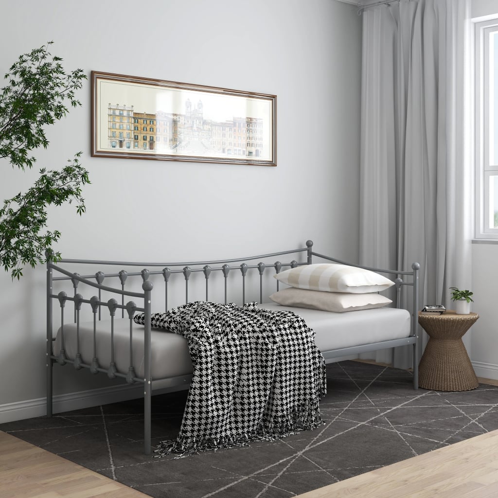 Cama individual con cama doble, marco de cama de día de madera, sofá cama  de tamaño individual para sala de estar, habitación de invitados
