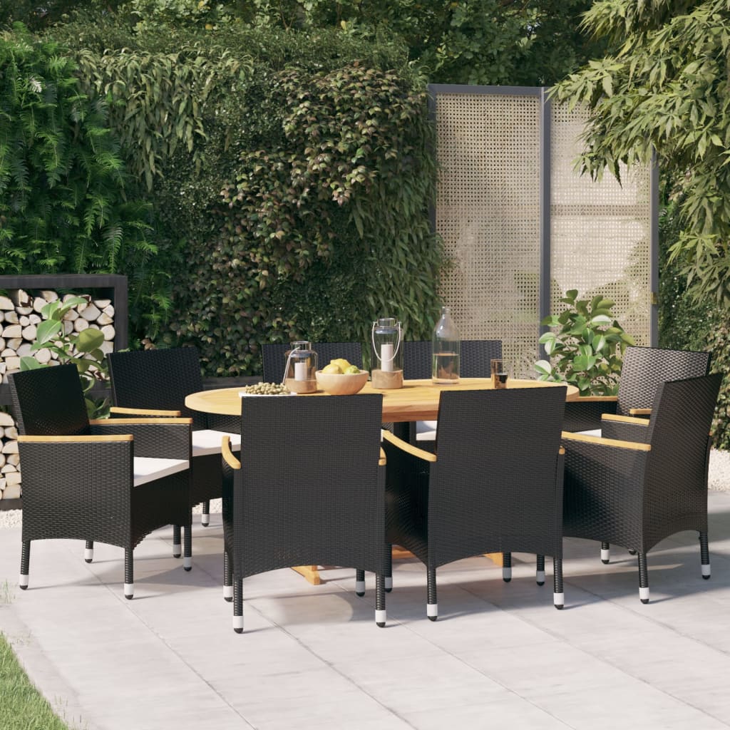 Casaria Tavolo e sedie da giardino rattan WPC cuscini 8 sedie impilabili  set mobili da esterno