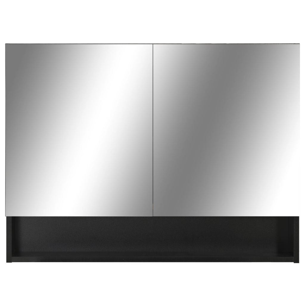 LED Bathroom Mirror Black 80x15x60 cm MDF vidaXL