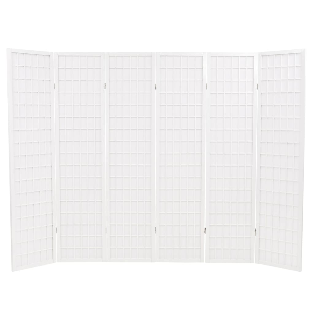 Folding 6-Panel Room Divider Japanese Style 240x170 cm White vidaXL