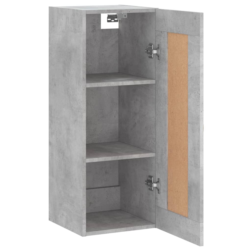 VidaXL Mobile A Parete Grigio Sonoma - 34,5x34x90 Cm - Legno Multistrato Con 3 Scomparti E Maniglia In Metallo - Pensile Salvaspazio
