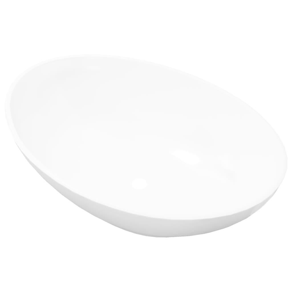 vidaXL Lavabo Rectangulaire Céramique Blanc Vasque à Poser Lave-Mains Bain 