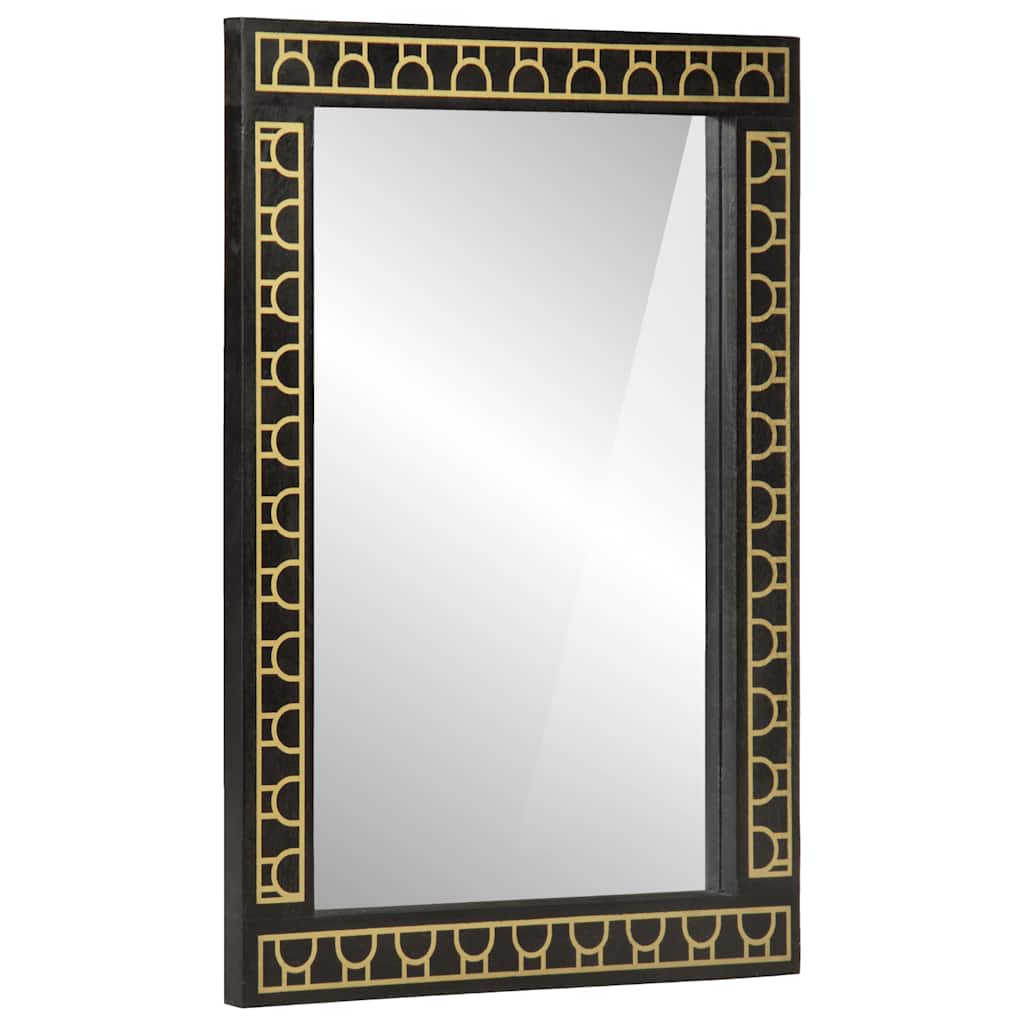 Miroir sculpté à la main 80x50x2,5 cm bois de manguier solide