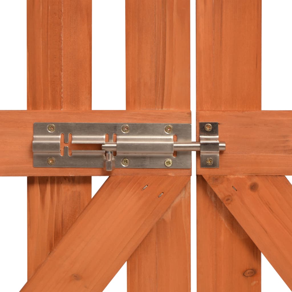 vidaXL Arco de jardín con puerta de madera maciza 120x60x205 cm - Marrón