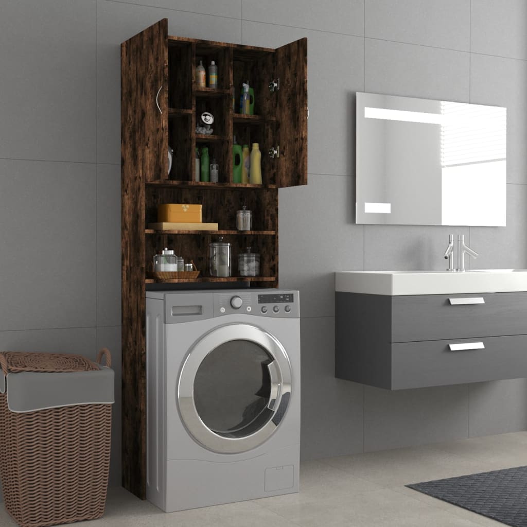 Mobile per Lavatrice,Armadietto Bagno Bianco 70,5x25,5x90 cm -42028