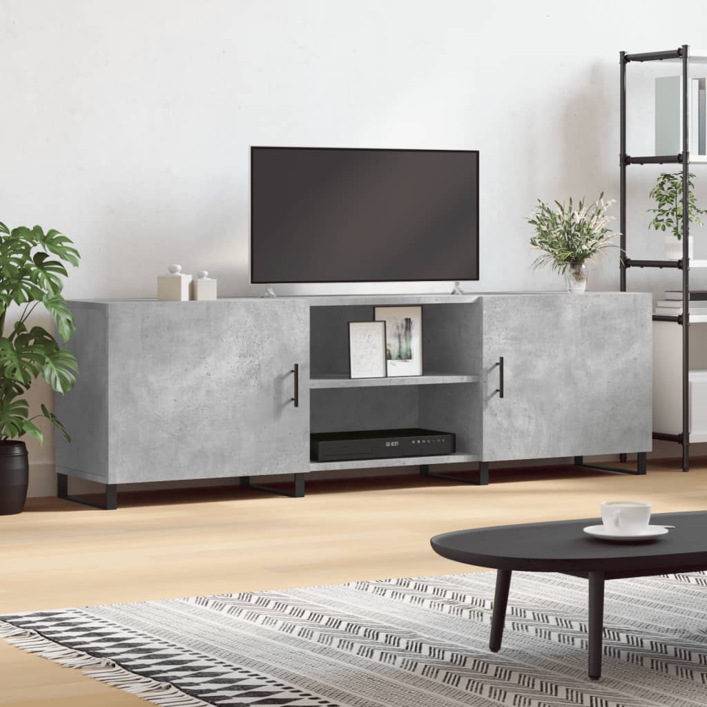 Home Arredamento Mobile TV a muro Cemento Grigio Legno Ingegnerizzato