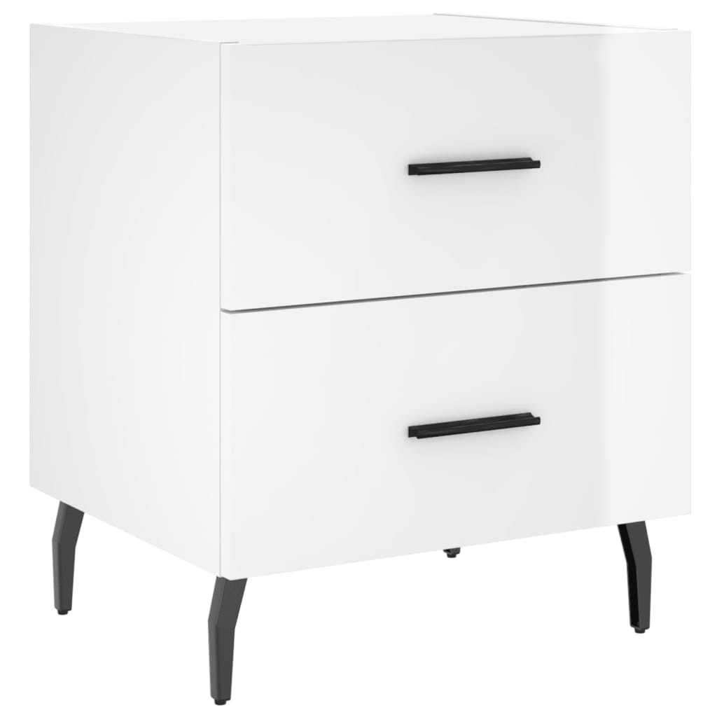 Comodino Bianco 60x35.5x45 Cm: In Legno Ingegnerizzato, Design Moderno, Perfetto Per Camera Da Letto O Salotto