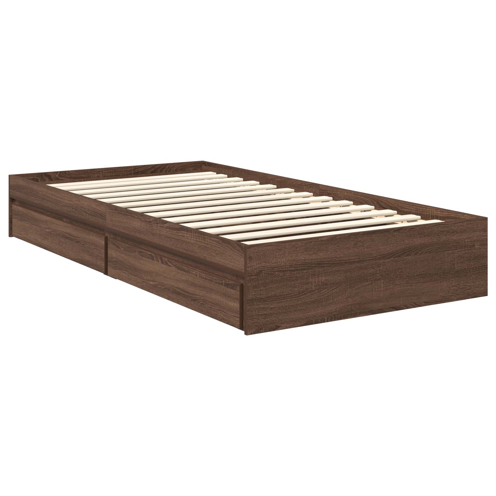 Storage Bed with Drawer Brown Oak 100 x 200 cm Engineered Wood vidaXL