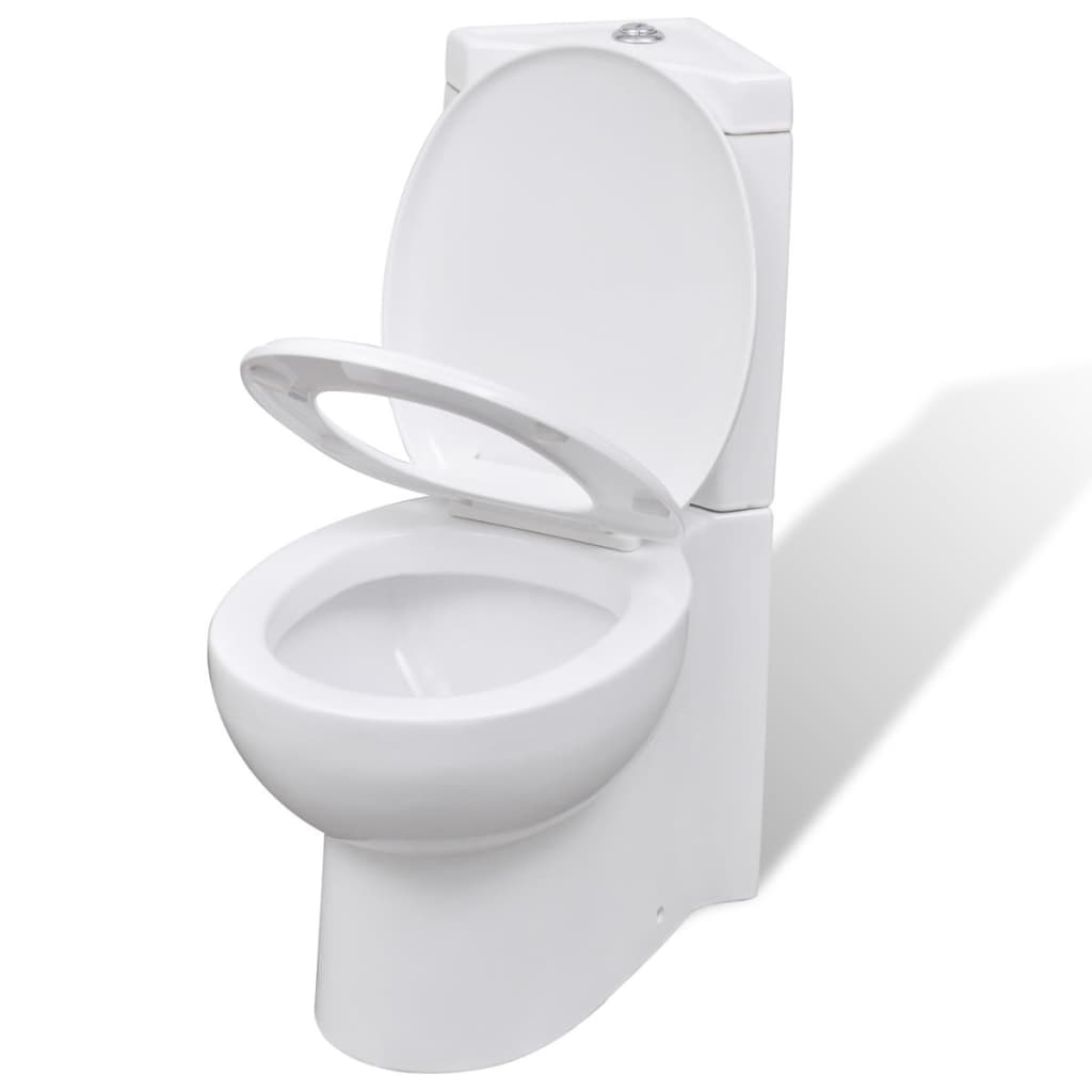 vidaXL Cuvette Céramique Noir Abattant WC Fermeture en Douceur Toilette 