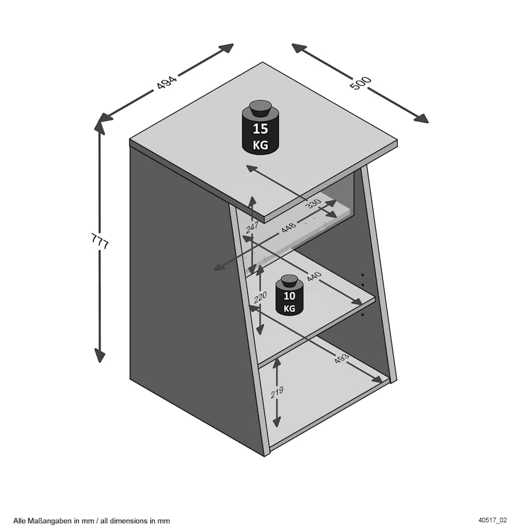 Gaming-Beistelltisch mit 2 Ablagen 49,4x50x77,7 cm Anthrazit FMD