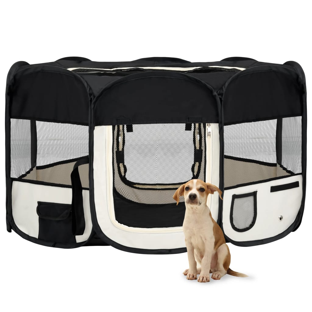 Unico Design Box per Cani Pieghevole con Borsa Trasporto Nero 145x145x61 cm  145x145x61 cm Magnifico it - Nero96981