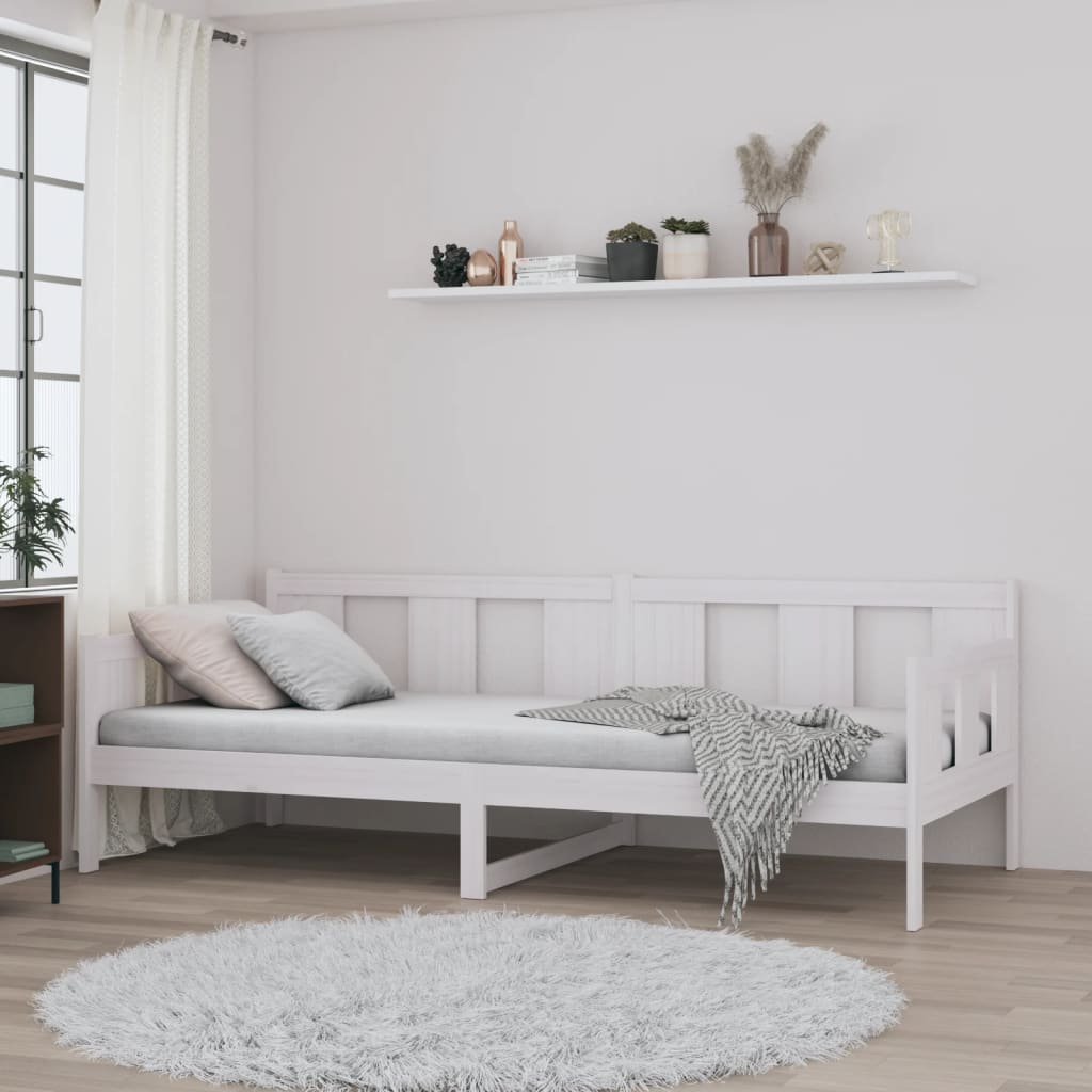 Aiious Struttura letto Daybed 90x200 con cassetti Pino massiccio Letto  aggiuntivo Bambini Giovane Letto singolo Bianco : : Casa e cucina