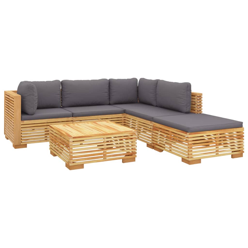 6 pz Set Divani da Giardino，Salotti da Giardino，Set Salotto da Esterno con  Cuscini Legno Massello di Teak VNEIN467915 MaisonChic