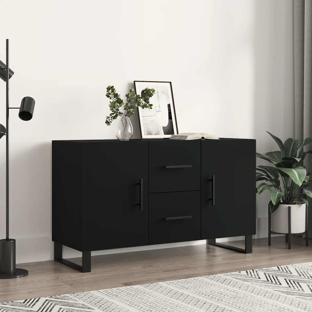 VidaXL Sideboard Schwarz 90cm - Kommode Für Wohnzimmer Mit Wandhalterung