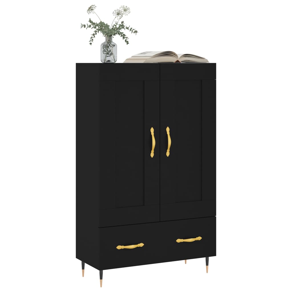 Credenza bassa,Armadietto,Mobile da Cucina Nera 69,5x31x115 cm in Legno  Multistrato -BY37847