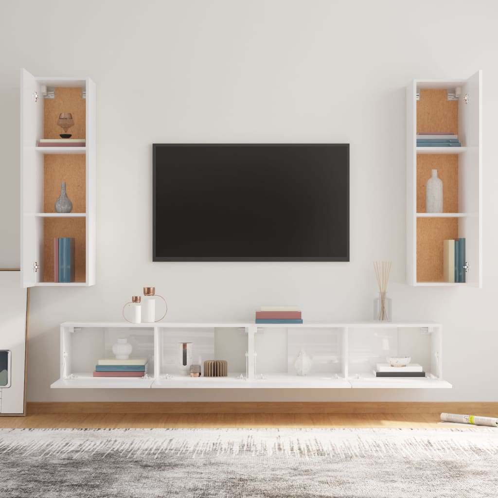 Higsose Set De Muebles De TV 80x30x30cm Blanco,Madera Contrachapada,Mueble  TV Madera Salones Modernos Completos Mueble De TV Colgante Entraditas  Recibidores Armario Dormitorio : : Hogar y cocina