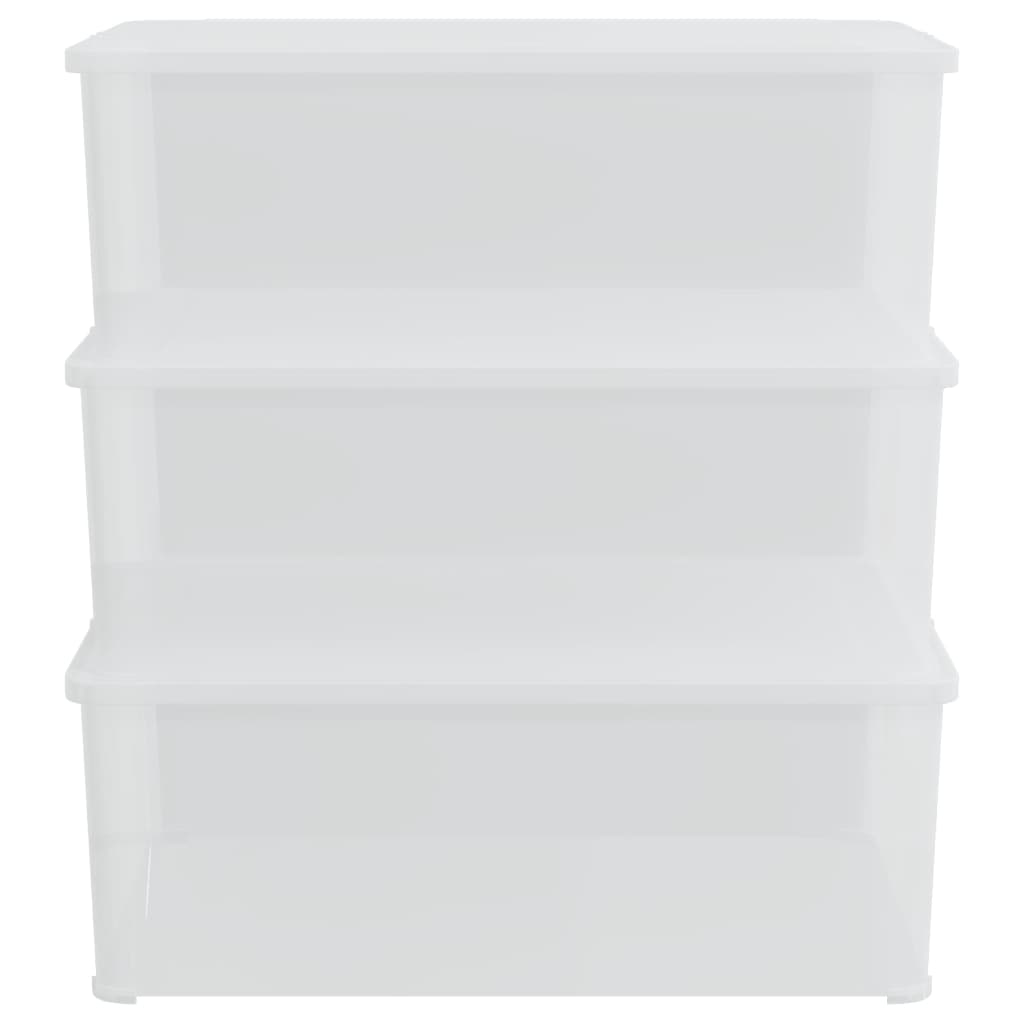 Plastic Storage Boxes 3 pcs 10 L Stackable vidaXL