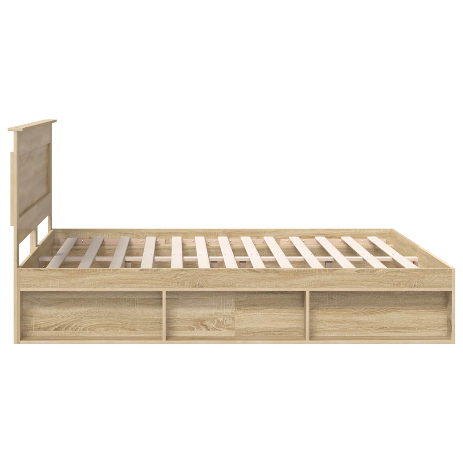Bed Frame with Headboard Sonoma 200 x 200 cm Solid Pine Wood vidaXL