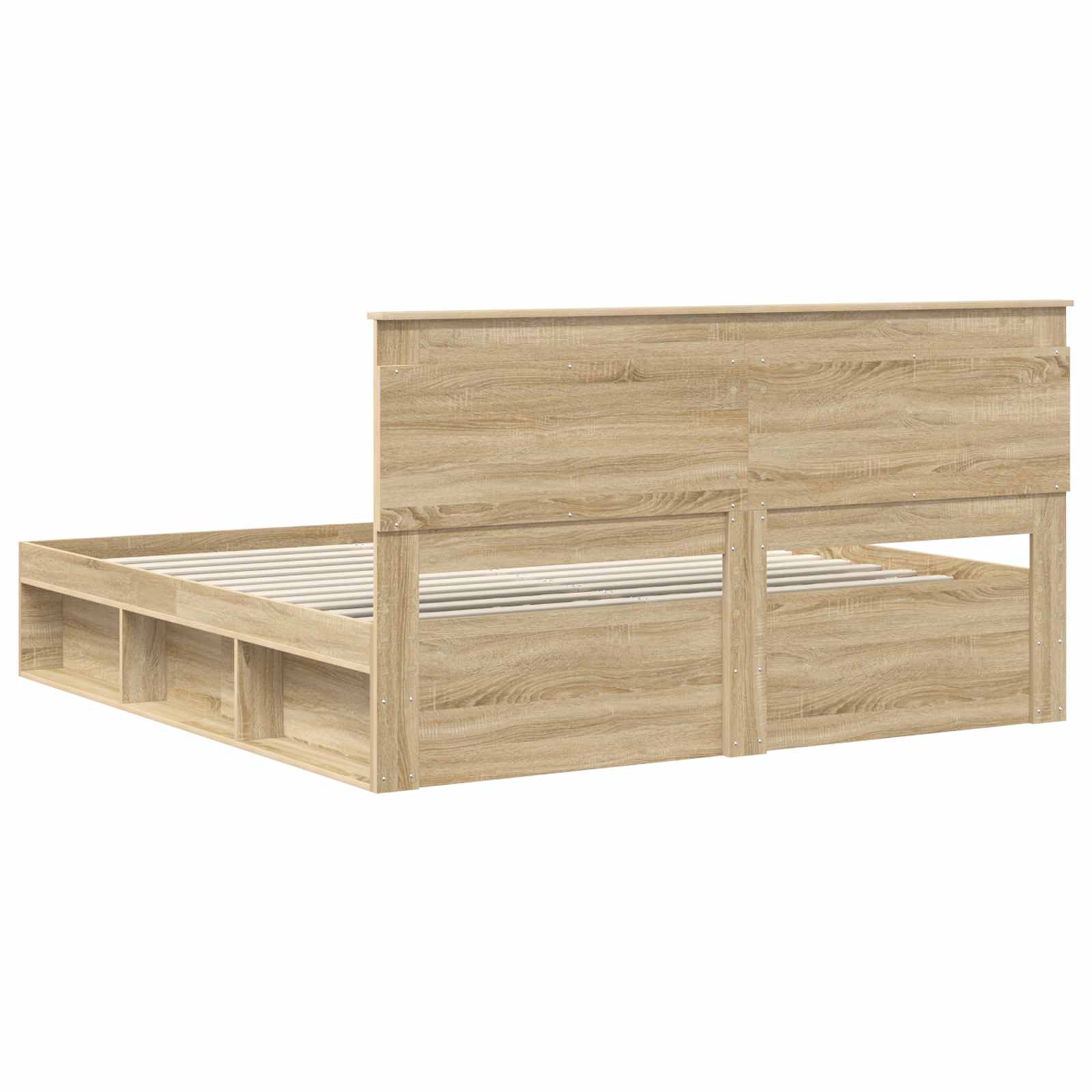 Bed Frame with Headboard Sonoma 200 x 200 cm Solid Pine Wood vidaXL