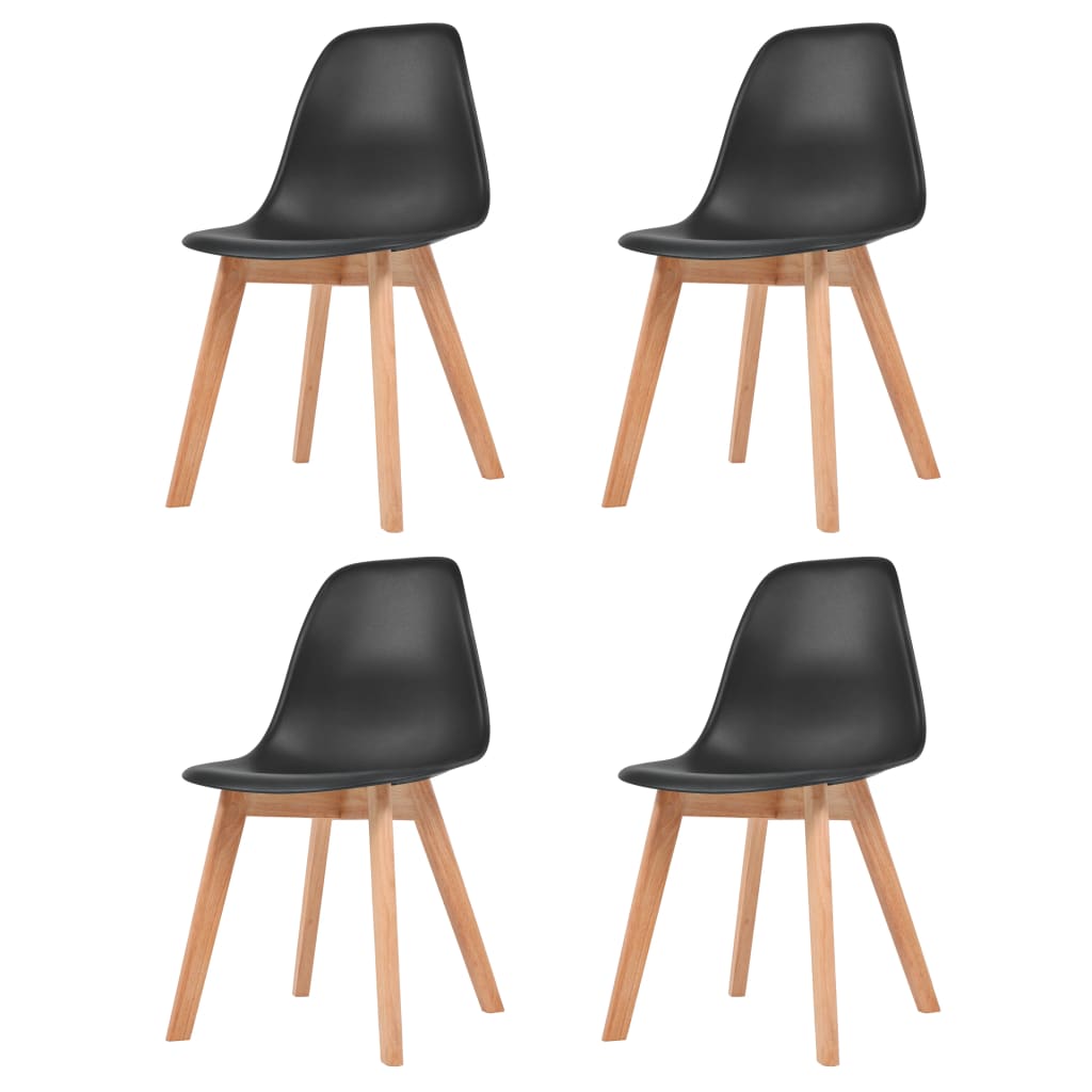 Lot de 4 Chaises Design De Cuisine Salle À Manger Plastique Noir Grillage  150kg - Cdiscount Maison