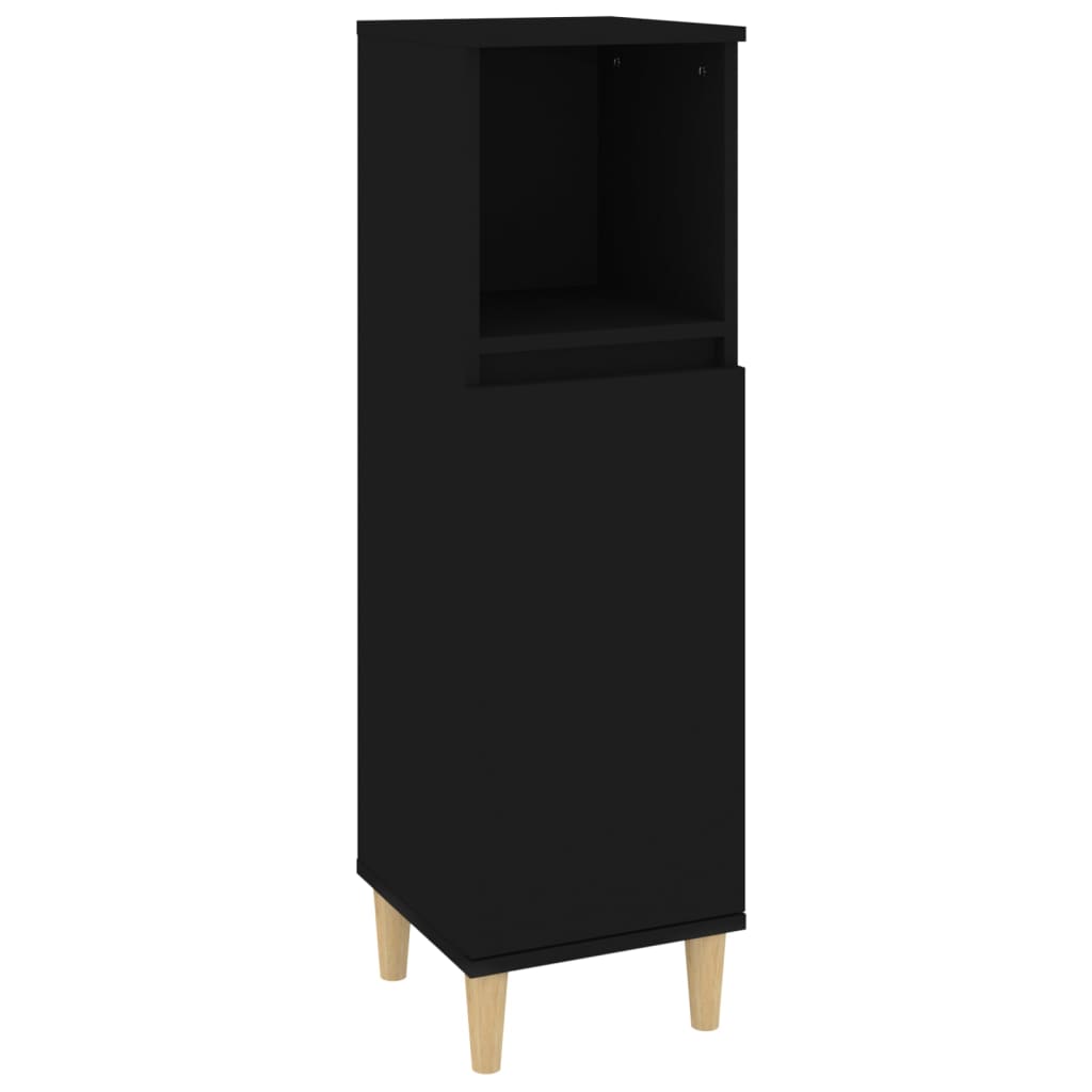 Lomadox Mobile alto da bagno con mensola, rovere e nero, profondità ridotta (40 cm
