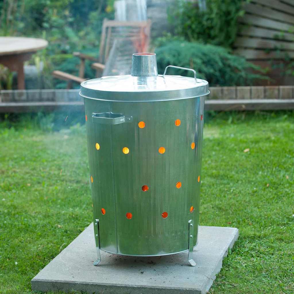 Unico Design Nature Inceneritore da giardino in acciaio zincato 46x72 cm rotondo 46x72 cm Magnifico IT - 72348