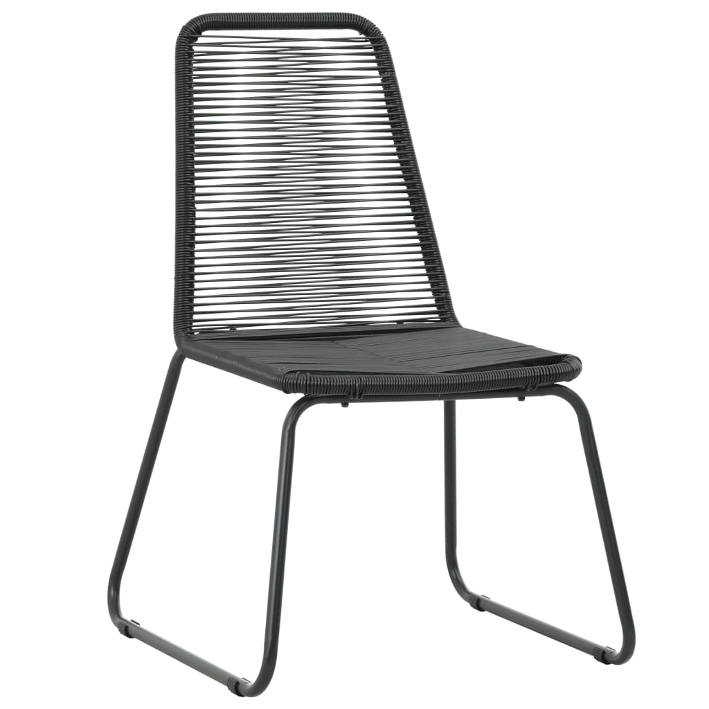 vidaXL Outdoor Chairs 2 pcs Poly Rattan Black - Black