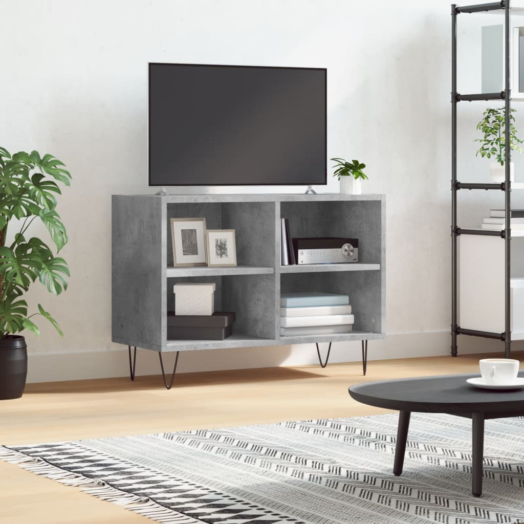 Mobile TV，Mobile Porta TV Salotto，Tavolino TV Grigio Cemento 150x30x44,5 cm  Legno Multistrato MCWN340650