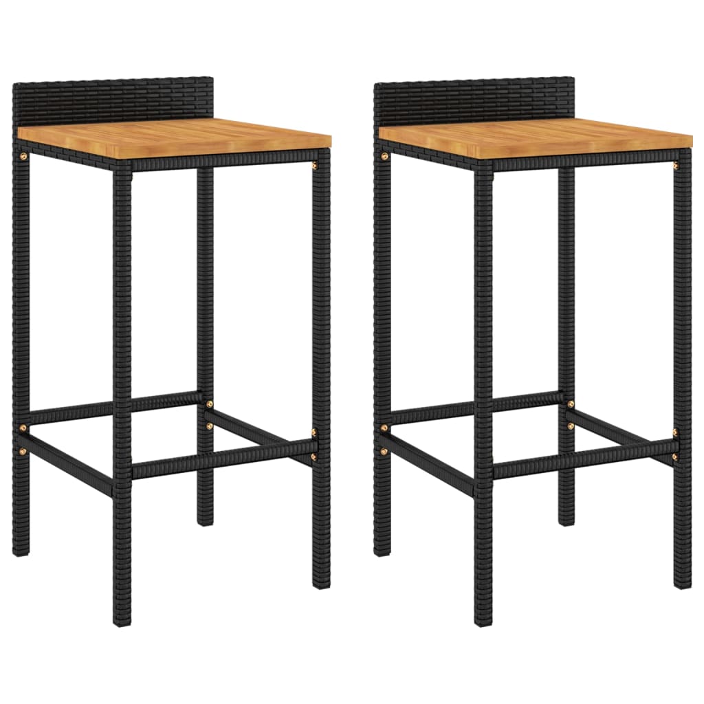 Set 4 Taburetes de Bar Industrial de Metal 43x43x76cm-Negro