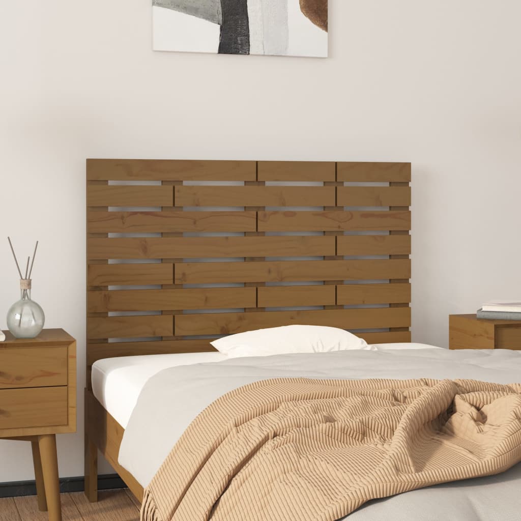 Testiera Letto，Testata del letto，Schienale del letto Miele 203,5x3x81 cm in  Legno Massello di