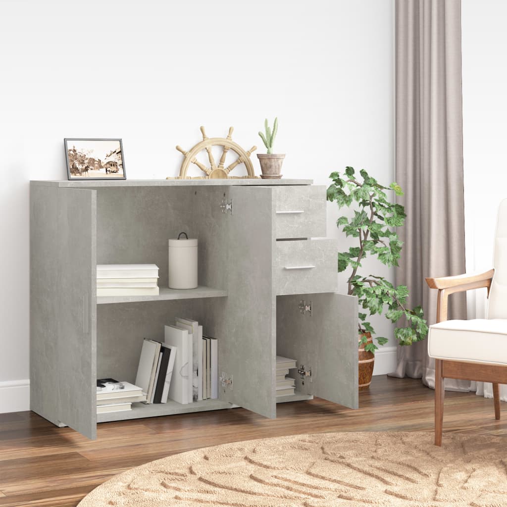 TJROO Credenze Cucina Buffet 69,5x31x115 cm Legno Multistrato Grigio Cemento Sala da Pranzo Cabinet Mobili da Salotto Piano Robusto e Stabile per Esporre Oggetti Decorativi Cornici Libri Riviste