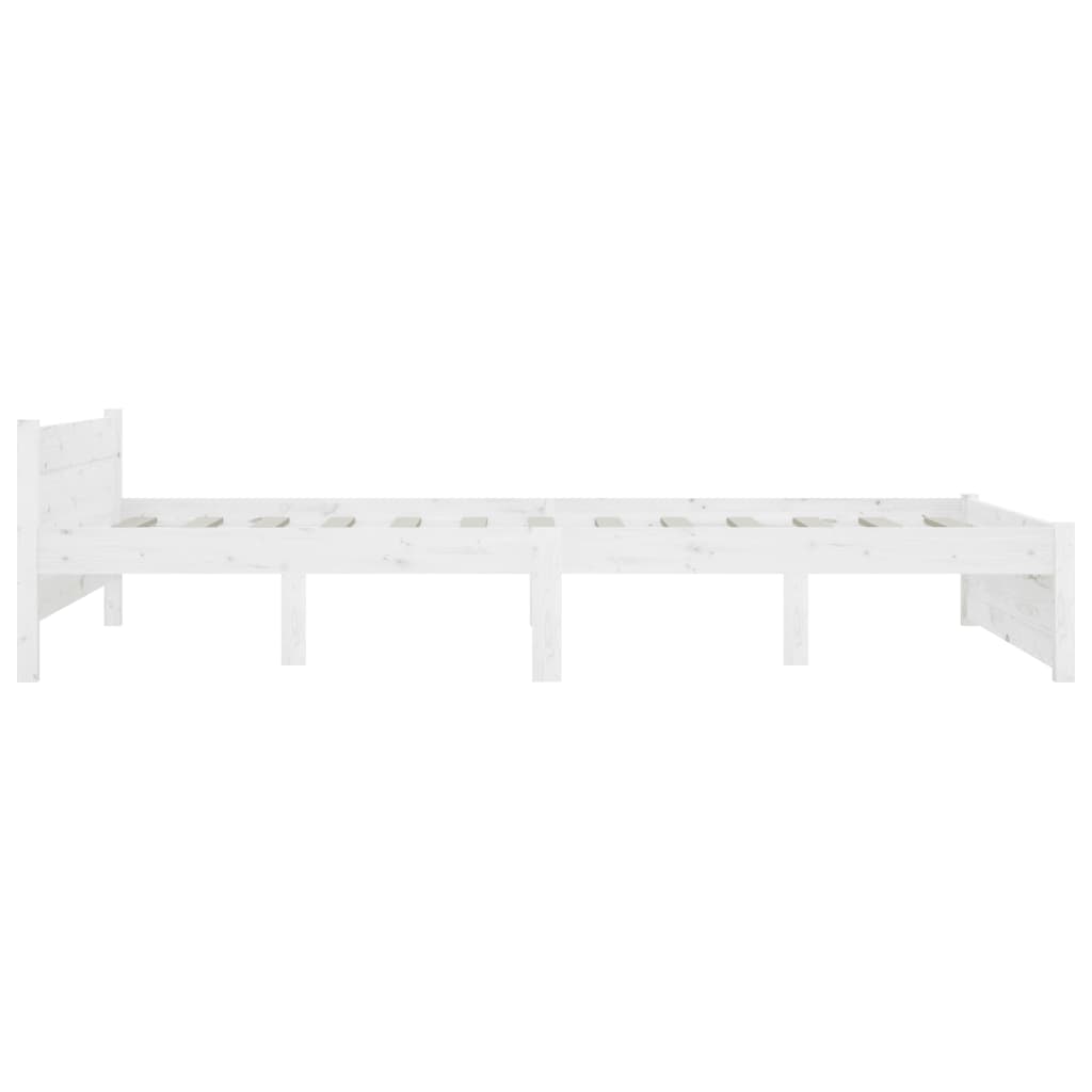 Letto adulto，Giroletto，Letto matrimonial，Struttura del letto Bianco in  Legno Massello 120x200 cm DGVS2796147 MaisonChic