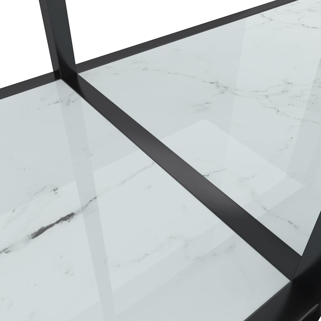 Table console,Table d'appoint,Bout de canapé Blanc 200x35x75,5 cm Verre ...