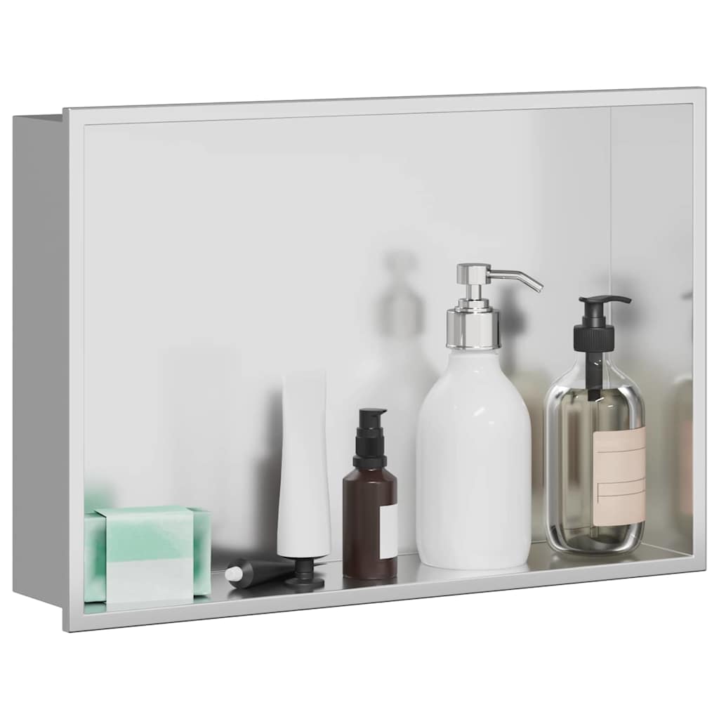 Niche De Douche En Acier Inoxydable Argenté - Dimensions 45 X 30 X 9,5 Cm - Rangement Salle De Bain