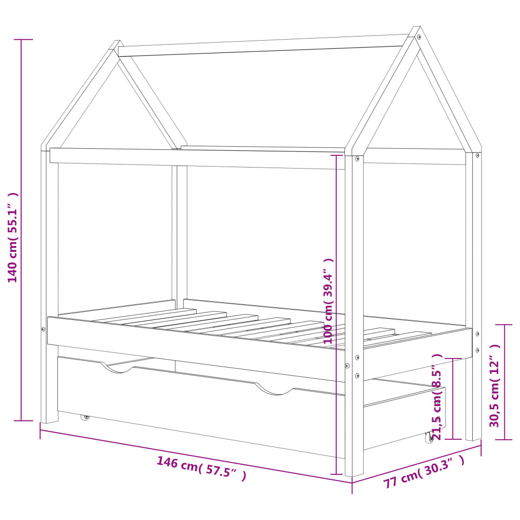 Cama de casa de tamaño individual con armario, tobogán y escalera, cerca en  forma de ala, escritorio extraíble con cama alta de almacenamiento con